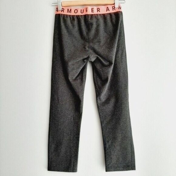 UNDER ARMOUR Athletic Crop Leggings Grey w/ Pink Waistband Sz XS - Picture 5 of 8